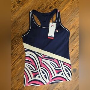 Fila sport tankini S nwt upf wicking built in bra tennis pickle swim  msrp$70